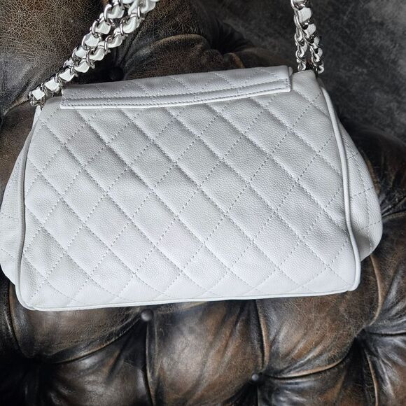 CHANEL Shoulder Bag Caviar Skin Leather White Women's z5577 - Picture 7 of 15